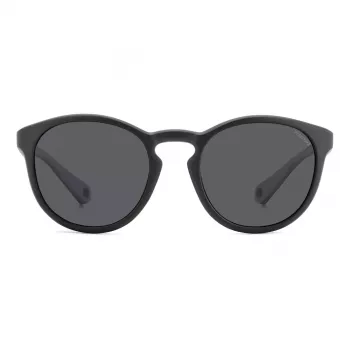 Polaroid PLD7050S003 Unisex Rectangular Sunglasses - Black Frame Grey Polarized Lens