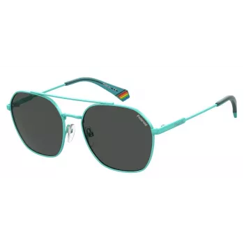 POLAROID Unisex PLD6172S5CB Pilot Aviatoriniai Akiniai Nuo Saulės – Juodas Rėmelis, Pilki Poliarizuoti Lęšiai 57mm