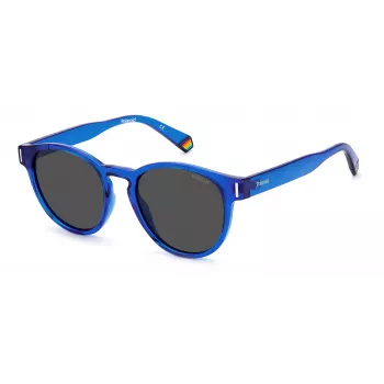 POLAROID Unisex PLD6175SPJPC3 Stačiakampiai Akiniai nuo Saulės - Juodas Rėmas, Pilki Poliarizuoti Lęšiai 51mm