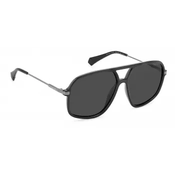 POLAROID Unisex PLD6182SKB7M9 Stačiakampiai Akiniai nuo Saulės Juodi/Pilki 59mm
