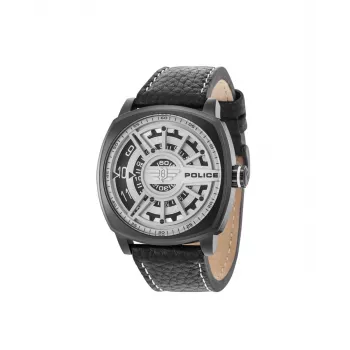 Police Vyriškas Kvarcinis Analoginis Laikrodis R1451290002 – 49mm Nerūdijančio Plieno Korpusas, Juodas Odinis Dirželis
