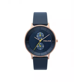 Police vyriškas kvarcinis analoginis laikrodis R1451293002 42mm juodas ciferblatas odinis dirželis