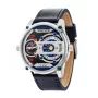 POLICE vyriškas laikrodis R1451279001, kvarcinis, 55 mm, juodas ciferblatas, odinis dirželis