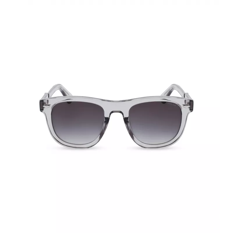 POLICE Vyriški stačiakampiai akiniai nuo saulės SPLL87M5203GU Havana Acetato rėmelis Žali polikarbonatiniai lęšiai 52mm