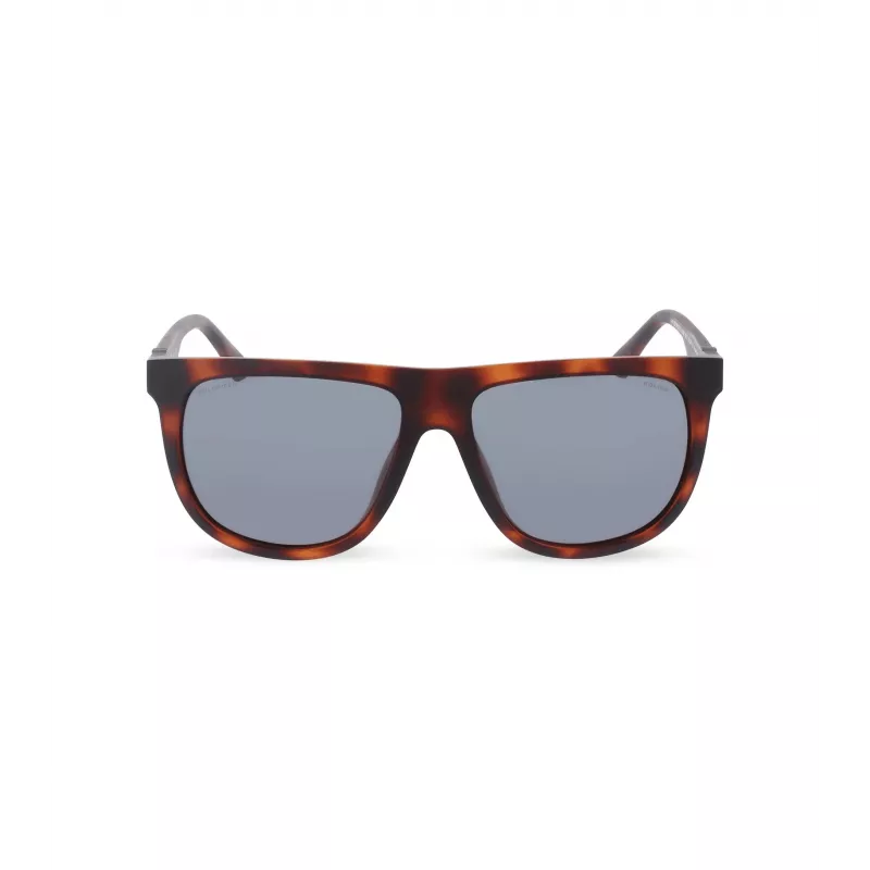 POLICE Vyrų SPLN33V59878P Stačiakampiai Poliarizuoti Akiniai nuo Saulės - Havana Acetato Rėmelis, Rudi Lęšiai, 59mm