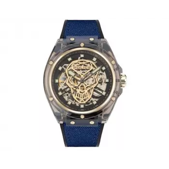Police Vyriškas laikrodis PEWGR1592403 44mm Nerūdijantis plienas Kvarcinis Analoginis Pilkas ciferblatas Juodas odinis dirželis