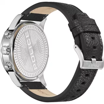 POLICE Vyriškas laikrodis PEWJF2203305 48mm Chronografas Juodas Ciferblatas Odinis Dirželis