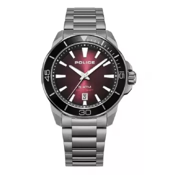 POLICE vyriškas laikrodis PEWJH0021403 43mm kvarcinis analoginis mėlynas ciferblatas ruda oda
