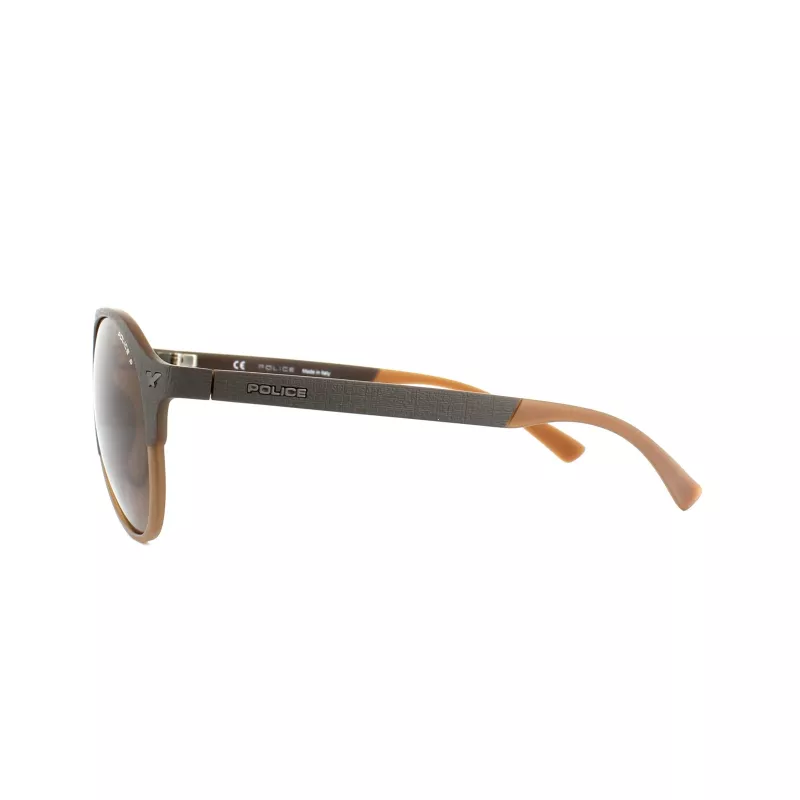 Police SPL1635594CP Unisex stačiakampiai akiniai nuo saulės Havana acetato rėmelis žali poliarizuoti lęšiai 55/19/140 mm