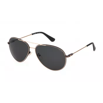 POLICE SPLL11-590302 Unisex akiniai nuo saulės - juodas rėmelis, pilki lęšiai, UV400, 59 mm