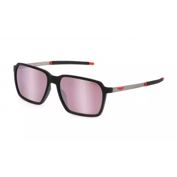 POLICE SPLL16-58U28Z Vyriški stačiakampiai acetatiniai akiniai nuo saulės Havana/Ruda žalias stiklas 58/16/145 mm