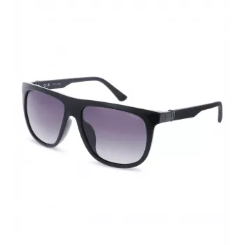 POLICE SPLN33M590Z42 Vyriški Akiniai nuo Saulės - Juodas Acetato Rėmelis, Pilki Polikarbonato Lęšiai, UV400 Apsauga, 59 mm Lęšio Plotis