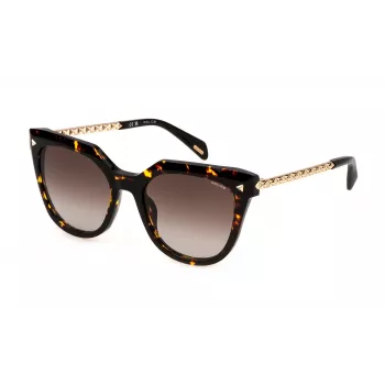 POLICE SPLN63-530779 Unisex Sunglasses - Black Acetate Frame Grey Polycarbonate Lenses UV400