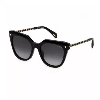POLICE SPLN63-530700 stačiakampės moteriškos akinių nuo saulės iš acetato, Havana/Rudos, 53mm