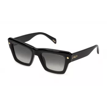 POLICE SPLP48-520700 moteriški stačiakampiai akiniai nuo saulės, Havana rėmelis, rudi lęšiai, 52mm
