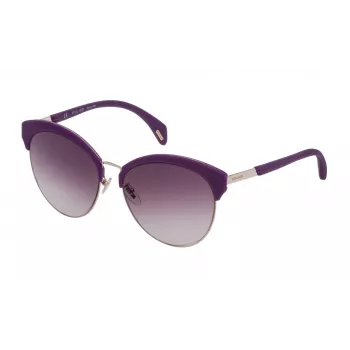 POLICE Moteriški Akiniai Nuo Saulės SPL6195608FF Havana Acetato Rėmelis Rudi Polikarbonato Lęšiai 56mm