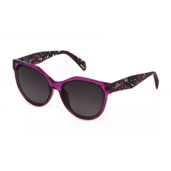 POLICE moteriški akiniai nuo saulės SPLC22E5809AH Havana acetatas kvadratiniai 58mm