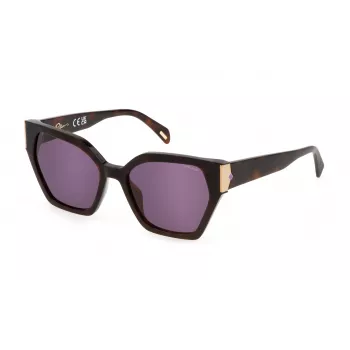 POLICE Moteriški Akiniai Nuo Saulės SPLL34-550752 - Acetatinis Rėmas, UV400 Apsauga, 55 mm Lęšiai