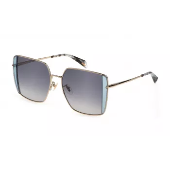 POLICE Moteriški akiniai nuo saulės SPLL37-560594 – acetatinis rėmelis, UV400 apsauga, 56 mm lęšiai