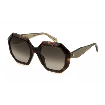 POLICE moteriški akiniai nuo saulės SPLM10-5409XK Havana acetatas kvadratiniai 54mm