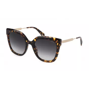 POLICE Moteriški Akiniai Nuo Saulės SPLG19540909 - Acetatinis Rėmas UV400 Apsauga 54mm Lęšiai