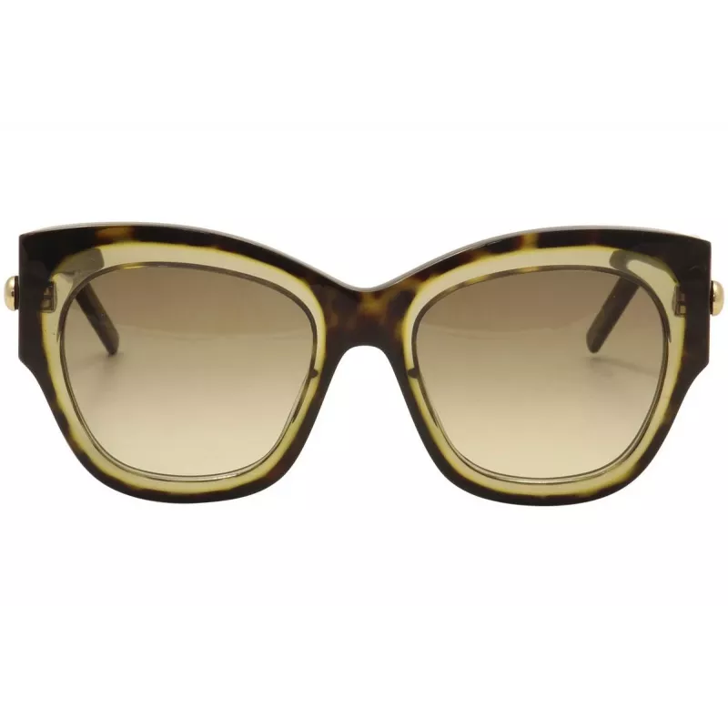 POMELLATO Moteriški Akiniai Nuo Saulės PM0008S-001 - Juodas Acetato Rėmelis, Pilki Lęšiai, 52 mm