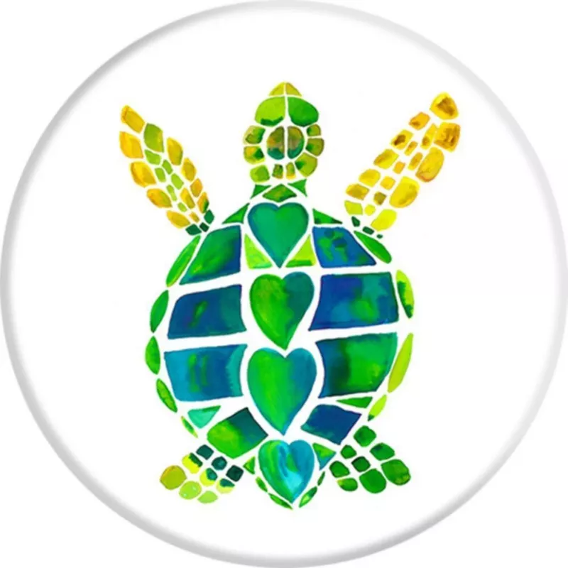 PopSockets PopGrip Turtle Love - keičiamas telefono laikiklis ir stovas, įvairiaspalvis