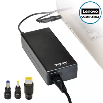 Port Connect 65W nešiojamojo kompiuterio AC adapteris, skirtas Lenovo - Slim Tip, juodos spalvos