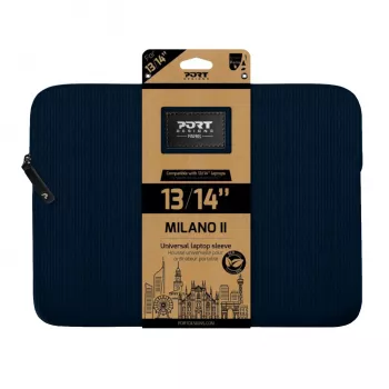 Port Designs Milano II Eco 13/14 Universal nešiojamojo kompiuterio dėklas - tamsiai mėlynas