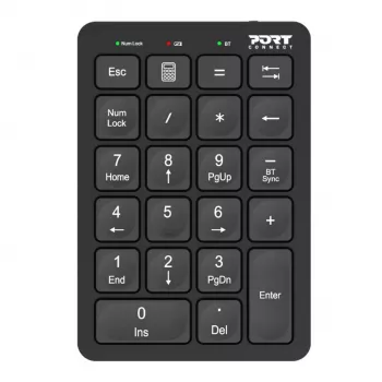 Port Designs Numeric Keypad Bluetooth Rechargeable - 22 klavišų, juoda