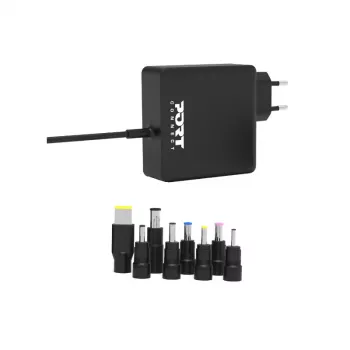 PORT Universal nešiojamojo kompiuterio maitinimo adapteris 65W su 8 antgaliais - juodas