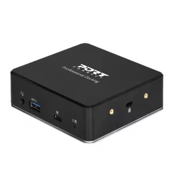 PORT USB-C 11-in-1 Multiport Hub Dockinė stotis - 2x HDMI 4K, 3x USB-A, USB-C PD 100W, RJ45 Gigabit Ethernet, Audio Jack - juoda
