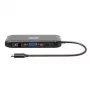 PORT USB-C Docking Station 11-in-1 Hub su 4K HDMI, VGA, Gigabit Ethernet, 100W PD, USB 3.1, SD/MicroSD, Audio - juoda