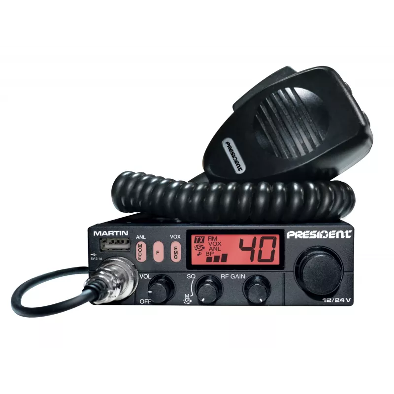 President Martin ASC CB radijo siųstuvas-imtuvas AM/FM 12/24V