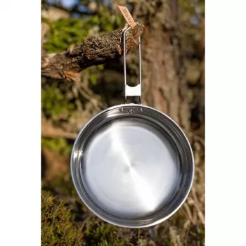 Primus Cookset Campfire Pot Set L – 2 dalių nerūdijančio plieno stovyklavimo indai su kiaurasamčio dangčiu, 4,8 L bendra talpa