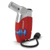 Primus PowerLighter III Spark Piezo virtuvinis žiebtuvėlis – raudonas, pripildomas dujomis, atsparus vėjui, reguliuojama liepsna