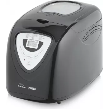 Princess 152009 duonos kepėjas Black - 900 g kepalas, 12 programų, 600 W, permatomas dangtelis, reguliuojamas plutelės apskrudimas, šildymo funkcija, juodas/sidabrinis (01.152009.01.001)