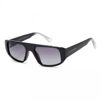 PRIVÉ REVAUX vyriški kvadratiniai akiniai nuo saulės Good Vibes S807, juodas rėmelis, dūminiai lęšiai, UV400, 55-19-145 mm