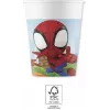 Procos Marvel Spider-Man popierinės stiklinės 200ml, 8 vnt. rinkinys, vakarėlio stiklinės 94877
