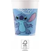 Procos Stitch & Angel popieriniai puodeliai 200ml, 8 vnt. | Disney Lilo & Stitch vakarėlio puodeliai 96795
