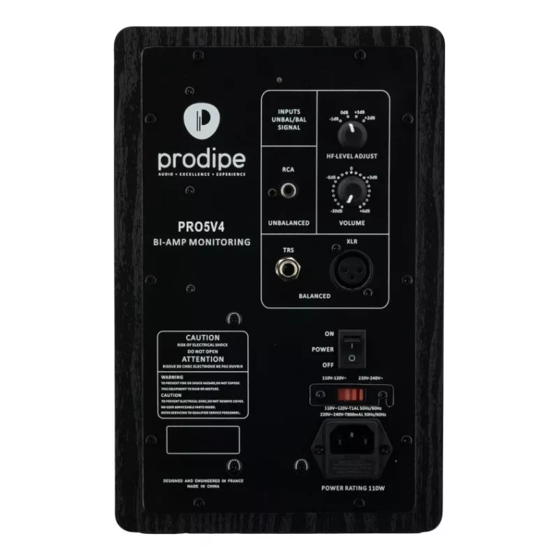 Prodipe Pro 5 V4 aktyvus studijinis monitorius (vienetas) - 5,25 colio žemųjų dažnių garsiakalbis, 75W bi-amplifikuotas, XLR/TRS/RCA