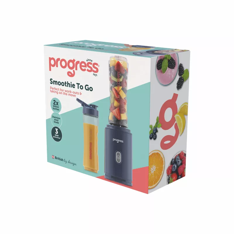 Progress EK6693PVDE Smoothie To Go Asmeninis Blenderis 300 W Juodas/Nerūdijantis Plienas