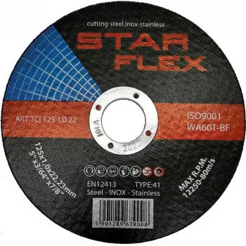 PSG Star Flex T41-125-1.0 WA60T-BF-INOX pjovimo diskas 125 x 1,0 mm nerūdijančiam plienui