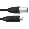 PSSO DMX kabelis IP65 3-pin XLR vyriškas į moterišką 20m juodas 30227843