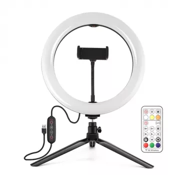 PULUZ LED žiedinė šviesa 26cm su 8.3cm trikoju stovu USB