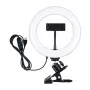 PULUZ PKT3120B 20 cm profesionalus žiedo apšvietimas – 80 LED, 10W, 3000K-6500K, 10 reguliavimo lygių, su monitoriaus laikikliu ir telefono laikikliu – juodas | ITwork.lt
