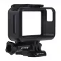 Puluz apsauginis rėmelis DJI Osmo Action - juodas PC rėmas su šalto bato laikikliu ir greito atleidimo sagtimi