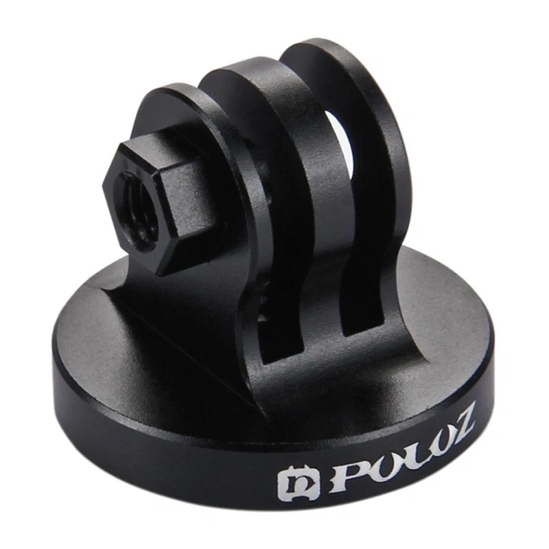 PULUZ PU145B CNC aliuminio adapteris veiksmo kameroms su 1/4 inch trikojo sriegiu, juodas