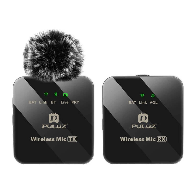 PULUZ PU3153B belaidis lavalier mikrofonas 1 TX + 1 RX, 2,4 GHz, USB-C, įvairiakryptis kondensatorinis, triukšmo slopinimas, plug-and-play, skirtas Android ir PC