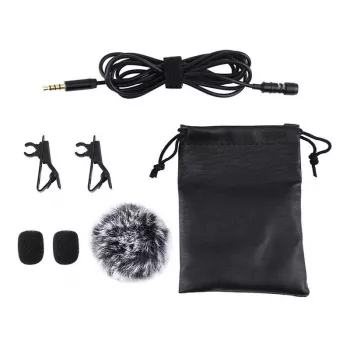 PULUZ PU424 Ausinis Mikrofonas 1.5m 3.5mm TRRS Kryptinis Kondensatorinis Segtuvas Smartfonams, DSLR Fotoaparatams, Nešiojamiems Kompiuteriams - Juoda